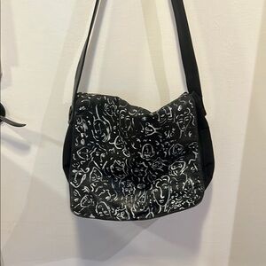 Hand painted Black Patterned Women's Bag